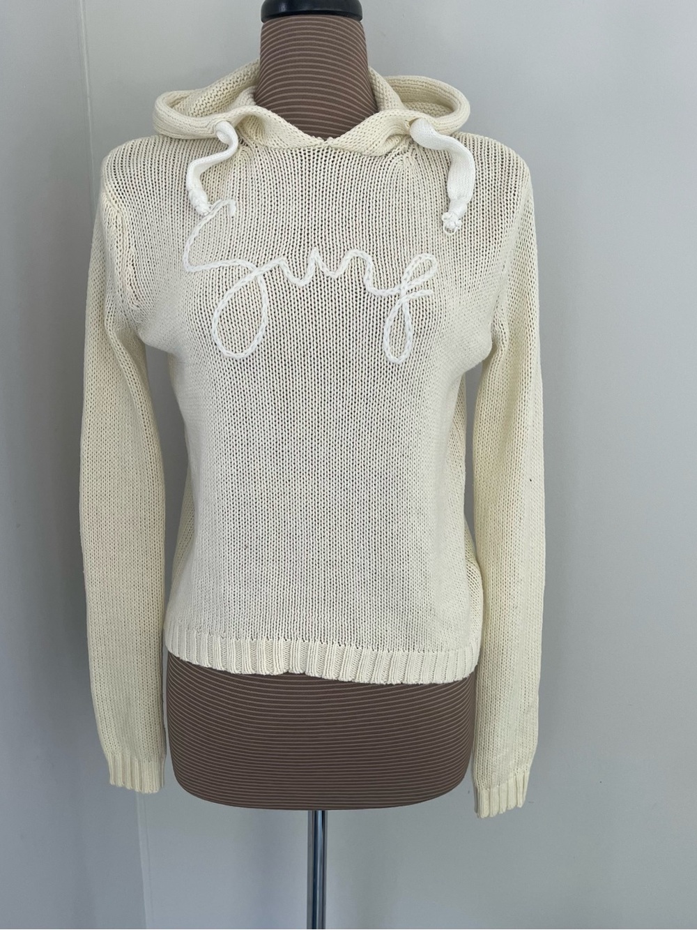 Vintage Havana Pale Yellow ‘Surf' Knit Hoodie Sweater - Women